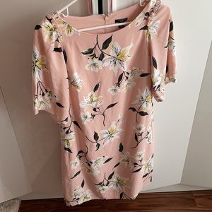 Ann Taylor Factory Blush Pink Floral Dress, Size 0P